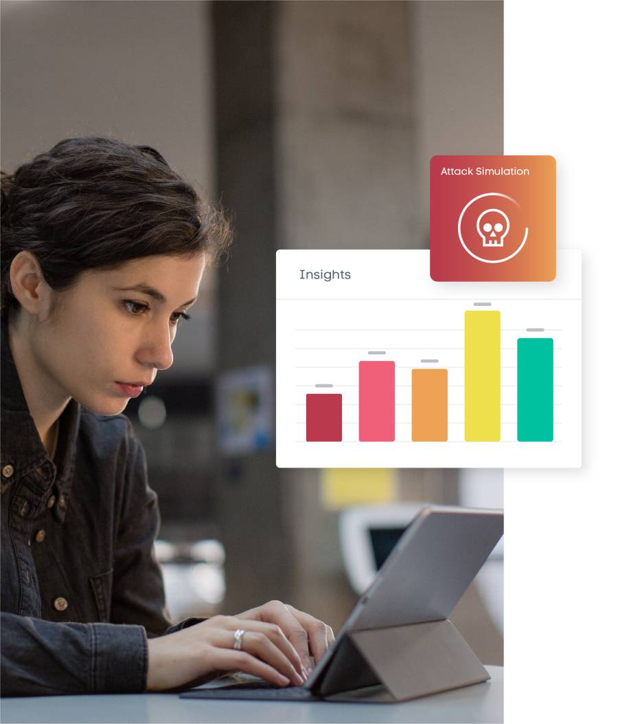 Woman looking at data on tablet
