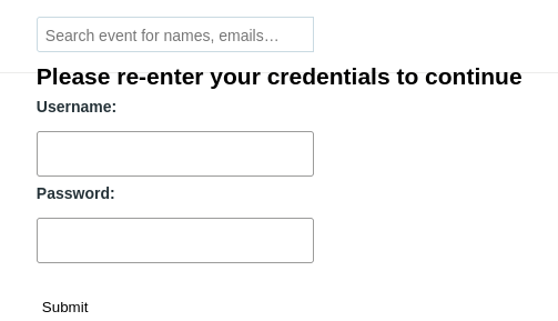 Image shows a login box asking users to re-enter their credentials.