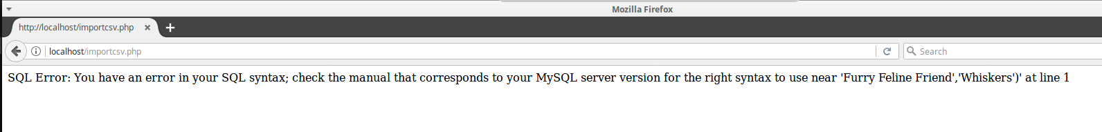 SQL Error